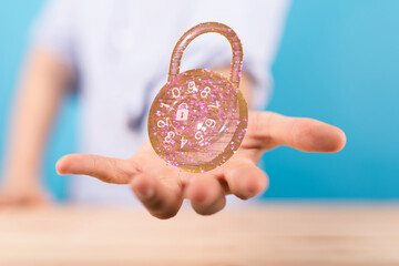 Information technology protected with firewall, secure access and encryption against cyber