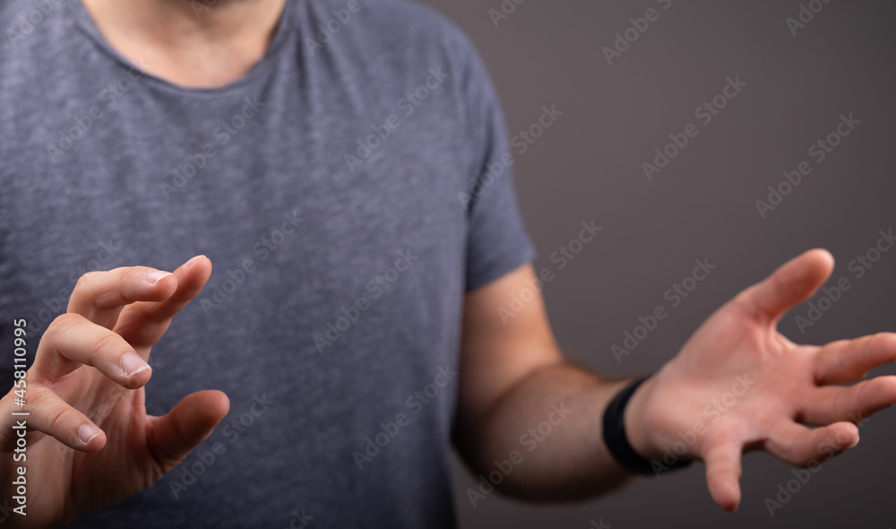 Aufkleber open hand presentation empty with body