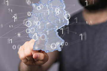 3D map of Germany. Map of Germany land border