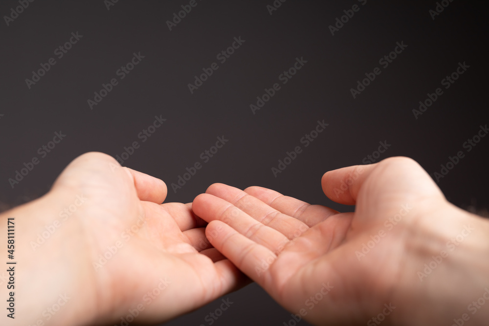 Poster open hand presentation empty with body
