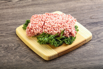 Raw pork minced meat for cooking