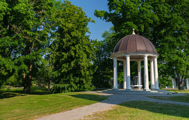 Public gazebo in the summer park.
