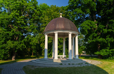 Public gazebo in the summer park.