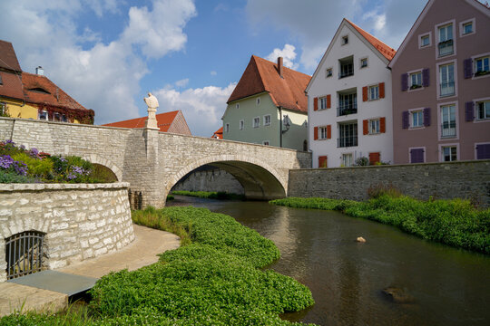 Berching, Bacham is a Bavarian town in the Neumarkt district in the Upper Palatinate. Photographed in autumn in the Franconian Alb on the Main Danube Canal and with the Sulz river