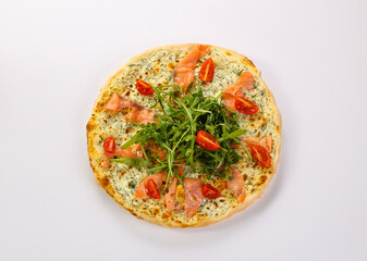 Italian Pizza with salmon and cheese
