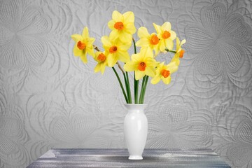 Fresh colored bouquet of beautiful flowers on a background