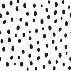 Hand drawn polka dot seamless pattern. Vector texture circle doodles.