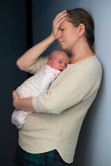 mother with baby suffering from post natal depression