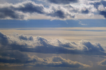 Obraz premium Dark sky background with storm clouds on a summer day