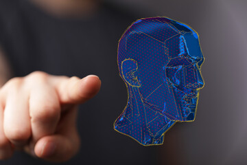 Artificial intelligence concept. Virtual technology web background