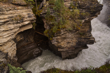 Naklejka na ściany i meble The Rushing Waters of Athabasca Falls, Jasper AB