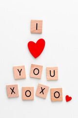 Wooden blocks in a pastel board with the text end heart.