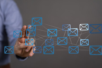 email on computer Businessman is working to important reminder