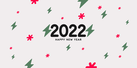 Background with the inscription Happy New Year 2022. Vector illustration in modern style.