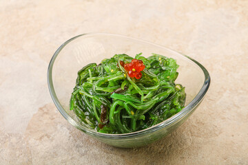 Asian traditional chukka salad in the bowl