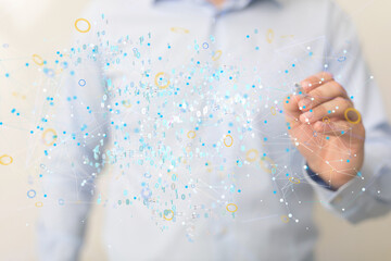 data Internet infrastructure concept. Abstract technology background. 3D rendering.