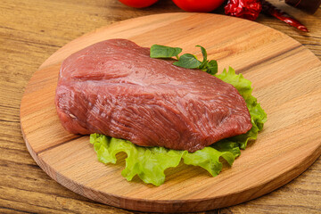 Raw beef piece for cooking