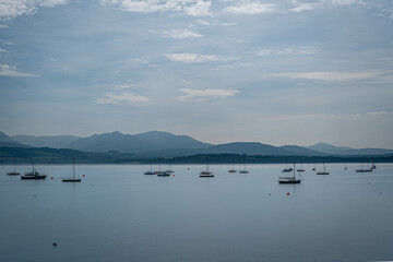 Small boats on a tranquil bay in the sunshine