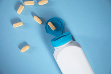 bottle of drug on table