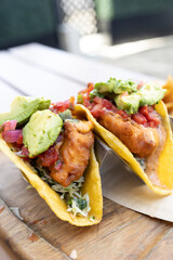 Fried Fish Tacos with Avocado