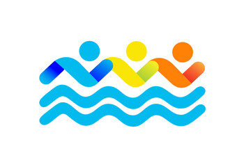 Swimming logo designs vector
