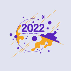 Background with the inscription Happy New Year 2022. Vector illustration in flat flat style.