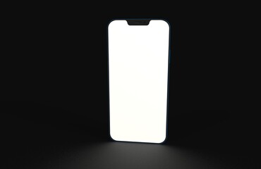 Realistic isometric black frameless smartphone mockup perspective 3d black