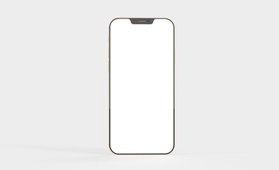 Smartphone frameless blank screen mockup template 3d