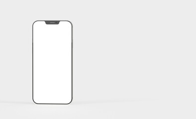 Smartphone frameless blank screen mockup template 3d