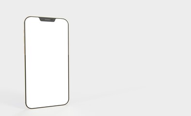 Smartphone frameless blank screen mockup template 3d