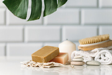 handmade soap on a white background
