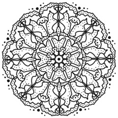 Ornamental round floral pattern, circle lace background