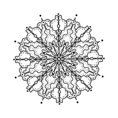 Ornamental round floral pattern, circle lace background