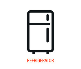 
Refrigerator icon in flat style. Freezer container vector illustration isolated on white background.