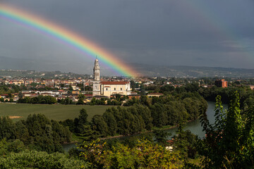 rainbow over the city