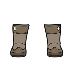 Insulated kids winter knee-high boots color variation for coloring page on a white background