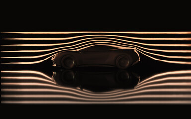 Aerodynamic Wind Tunnel Sports Car Concept - obrazy, fototapety, plakaty