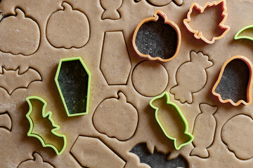 cookie dough making cookie cutter and gingerbread halloween 