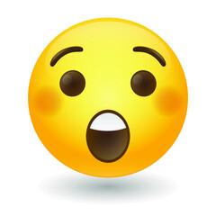 Astonished Emoji Icon Illustration Sign. Shocked Vector Symbol Emoticon Design Vector Clip Art.