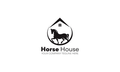 Modern Horse House Logo Design