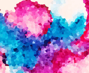 The background of the mosaic is pink blue. Vector illustration
