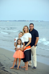 Portrait of a family at the beach