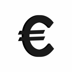 Vector euro icon. 3d render isolated on white background.
