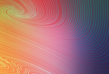 Light Pink, Yellow vector pattern with curved lines.