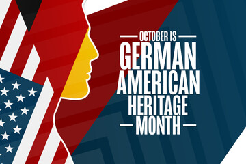 October is German American Heritage Month. Holiday concept. Template for background, banner, card, poster with text inscription. Vector EPS10 illustration.