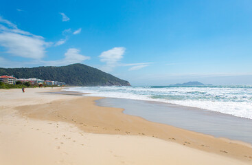 Fototapeta na wymiar céu azul na Praia Brava Florianopolis Santa Catarina Brasil Florianópolis