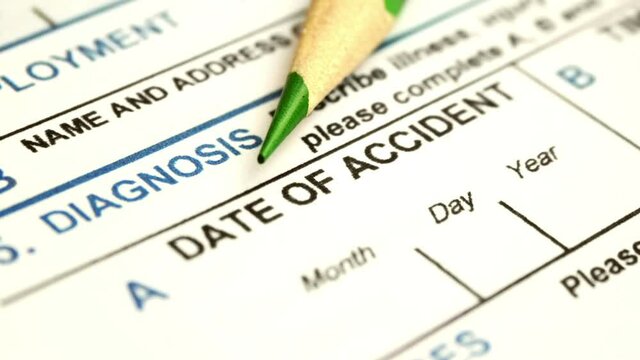 Close up of health history form dolly shot