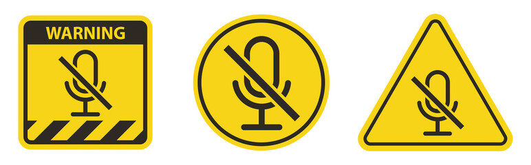 Do not record,Do not use Microphone icon,Speaker symbol