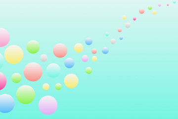 流れるカラフルボール