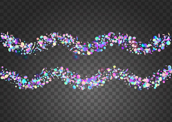 Holographic Effect. Violet Disco Background. Shiny Prismatic Decoration. Neon Sparkles. Bright Foil. Metal Burst. Crystal Art. Falling Texture. Blue Holographic Effect